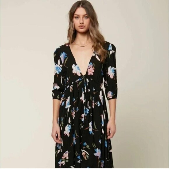 New O'NEILL Women's Boyce Maxi Dress Floral Black Size XS/S - Picture 3 of 13